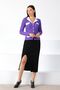 Women's Lilac Shirt Collar Knitwear Cardigan