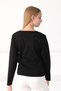 Women's Black Round Neck Italian Merino Wool Knitwear Sweater - 5