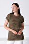 Women's Khaki Round Neck Wool Knitwear Sweater - 3