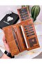 With Phone Compartment - Genuine Leather - Magnetic - Multi-Compartment - Wallet and Card Holder Tumbled Leather 2047 - 2