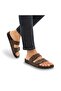 Nova Men's Brown Daily Leather Slippers 31410 40/47 -1