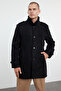 Black Men's Regular Fit Winter Wool Blend Winter Cashmere Coat Tmnaw25Kb00002 - 2