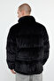 Men's Black Plush Fabric Lined Padded Winter Puffer Coat Tmnaw25Mo00010 - 5