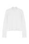 Beyaz Vücuda Oturan Fermuarlı Dik Yaka Örme Spor Ceket/Sweatshirt TWOAW23BZ00592 - 6
