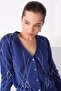 Hipblue Striped 100% Cotton Women's Knitwear Cardigan - 4