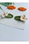 Handmade Colorful Assorted 100% Cotton 4-Piece Niche Snap button Hair Clip Set - 3