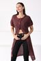 Women's Burgundy Round Neck Long Knitwear Cardigan - 5