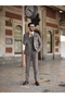 Men's Combination Suit Swallow Collar Italian Cut Slim Fit Jacket Vest Pants - 5