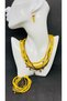 Handmade Design Wooden Bead Women's Necklace Bracelet Earrings Set - 2