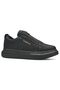Casual Men's Black Sneaker Zippered Thick Heeled Patterned Sole Oval Toe Sports Shoes 111