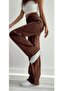 Brown Palazzo Wide Leg Jeans with Lycra - 4