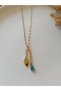 STEEL NECKLACE WITH TURQUOISE STONE - 2