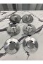 Luxury 6-Piece Silver Flat Model Stainless Metal Tea Plate - 4