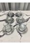 Luxury 6-Piece Silver Flat Model Stainless Metal Tea Plate - 5