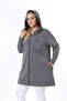 Women's Plus Size 2-Strap Zipper Hooded Cardigan - 3