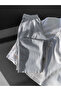 Oversize Linen White Shirt Gray Trousers Set - 2
