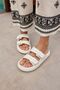 Sface Unisex White Double Buckle Eva Summer Beach-day Platform Slippers - 8