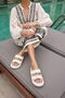 Sface Unisex White Double Buckle Eva Summer Beach-day Platform Slippers - 3