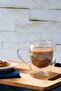 Double Glass Double Walled Glass Mug 250 ml Home Office Cup Heat Insulated Glass Cup with Handle