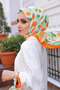 وشاح منقوش بالفراولة - نمط الفاكهة برتقالي - 3