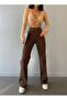 Brown Wide Leg Palazzo Jeans Women's Pants Tibet