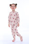 Pink Girl's Pajama Set with Floral Print
