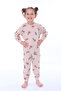 Pink Girl's Pajama Set with Floral Print - 2