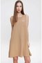 Mink Loose Sleeveless Midi Dress - A-Line, Short Zero Sleeve, Summer2887180