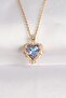 Gold Color Zircon Stone Clover Design Women's Necklace Bko8685