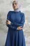 Kmk Kombin Women's Summer Mevlana Model Waist Embroidered Flared Medina Silk Ferace/Pardesü - 3