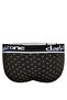 Men's Open Front Elastic Patterned Black Slip - 2