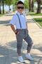 Cotton Shirt, Lycra Gabardine Trousers, Bow Tie Included - Boy's Suit - 8