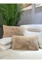 Plush Rabbit Rabbit Throw Pillow Case Rectangular - milkshake - 2