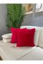 Plush Rabbit Rabbit Throw Pillow Cover Square - Red