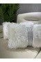 Plush Striped Throw Pillow Cover Rectangular - White - 3