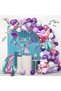 Mermaid with Silver Train Luxury Birthday Party Set Birthday Ornament with Banner - 2