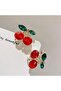 2 Pieces Cherry Buckle Crystal Stone Metal Latch Buckle - 4