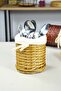 Wicker Round Spoon Holder Cream