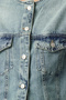 Mavi Soluk Efekt Vintage Yaka Detaylı Crop Denim Ceket TWOAW25CE00004 - 3
