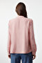 Pudra Çiçek Nakışlı Oversize Dokuma Gömlek TWOSS23GO00152 - 5