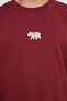 Burgundy Fleece/Warm Oversize Fit Sweatshirt Tmnaw23Sw00191 - 4