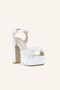 Beige Satin Brice Platform Heeled Shoes - 2