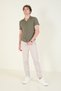 Men's Shirt Collar Collar Cotton Jersey , Khaki - 5