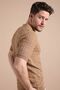 Camel Polo Collar Zippered 100% Cotton Men's Knitwear T-shirt - 3