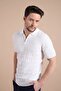 White Polo Collar Zippered 100% Cotton Men's Knitwear T-shirt