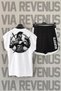 Gladiator Back Printed Sleeveless Crew Neck White Sport T-Shirt and Black Sport Shorts Set