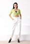 Women's Green V-Neck Two Button Knitwear Bustier - 6