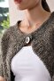 Women's Mink Round Neck Single Button Knitwear Cardigan - 2
