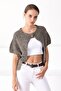 Women's Mink Round Neck Single Button Knitwear Cardigan