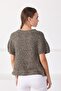 Women's Mink Round Neck Single Button Knitwear Cardigan - 5